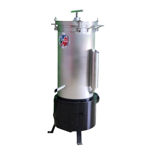 Парна восъкотопилка с винтова преса на дърва и газ